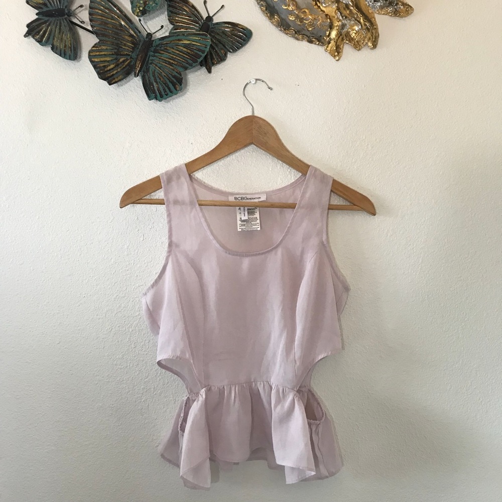 Cropped peplum lavender top ✨✨✨